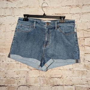 ♥️RSQ Jean Shorts Womens 13/31 Blue Medium Wash High Rise Cuff Cotton Blend NWT